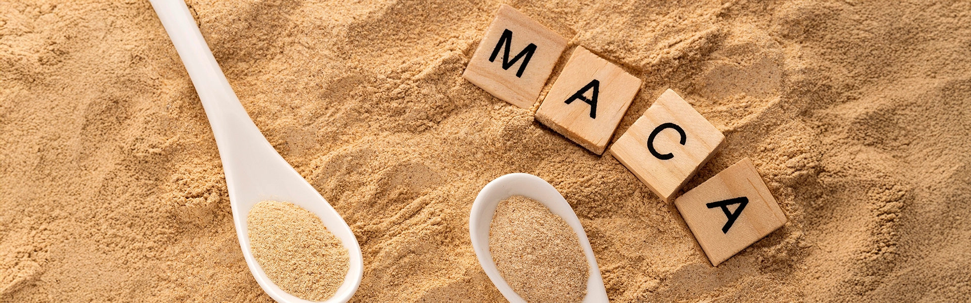 Maca pulver och text