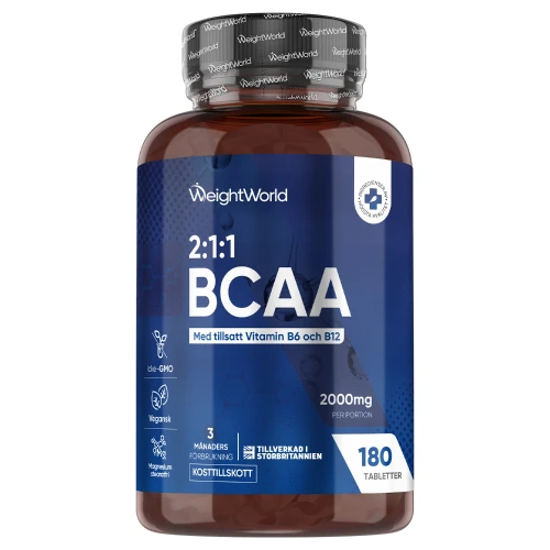 BCAA, 180 tabletter - Muskelbyggande tillskott med aminosyror