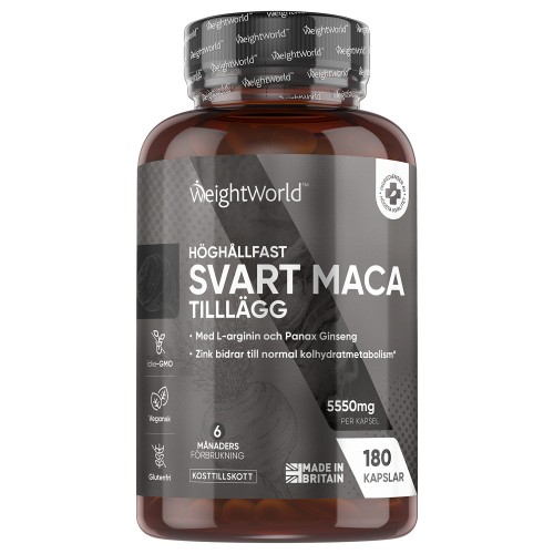 Maca Komplex, 5550 mg 180 kapslar - Maca-tillskott med arginin och ginseng energitillskott