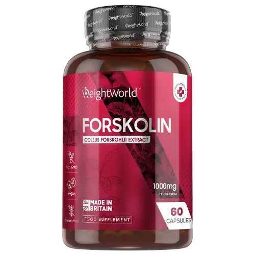 Forskolin 1000 mg, 60 kapslar - Naturliga viktminskning tabletter för fettförbränning - Vegansk
