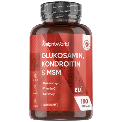 Glukosamin, Kondroitin och MSM, 180 kapslar - Kosttillskott mot ledvärk