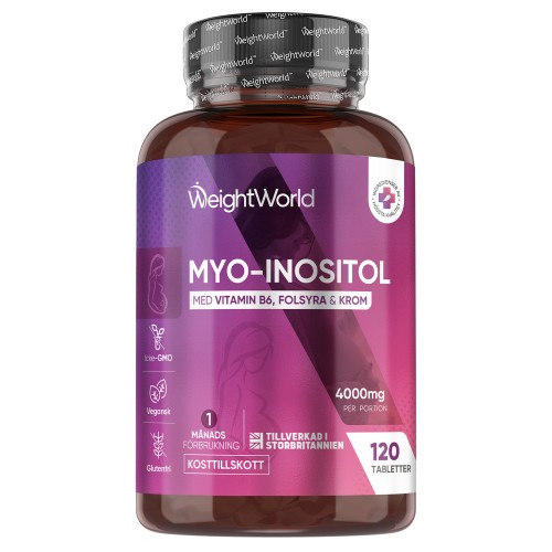 Inositol 4000 mg, 120 tabletter - Hög daglig dos av Myo-inositol - 100% Nöjdhetsgaranti