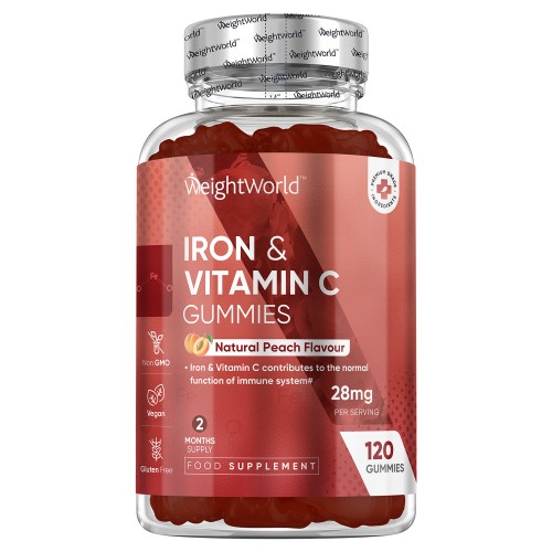 Järn + C-vitamin vingummin 28 mg, 120 st - Järntillskott för immunförsvar och energi