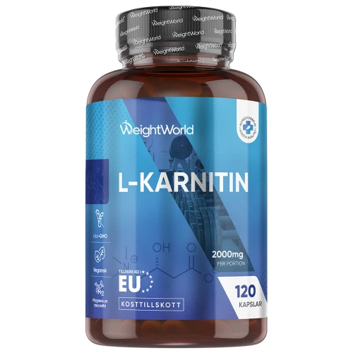 L Carnitine 2000 mg, 120 st - L Karnitin Essentiella Aminosyror träning kosttillskott