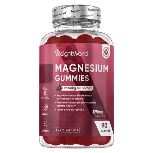Magnesium Gummies 125mg, 90 st - Magnesiumtillskott till trötthet