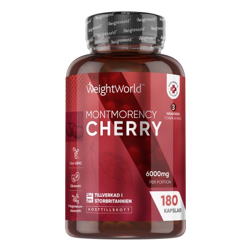 Montmorency Cherry kapslar - Kraftfull styrka på 6000mg per portion - Berikat med A- och C-vitamin