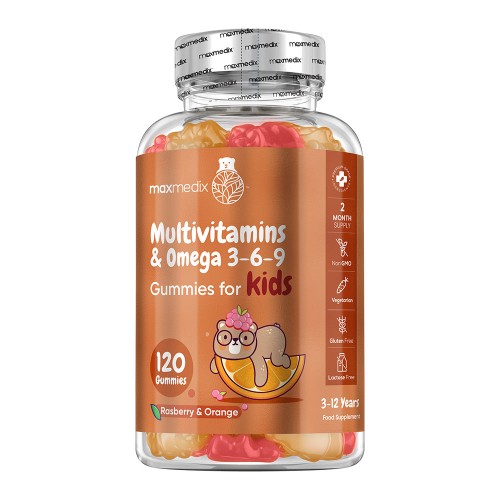 Multivitamin Vingummin för barn - 120 vingummin - Sockerfria vitaminvingummin för barn