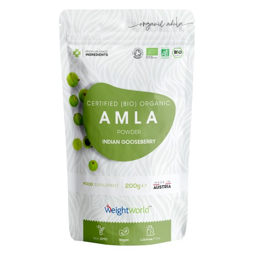 Ekologiskt Amla Pulver. 200g - Krusbär pulver med kalcium och magnesium - Superfood för hjärta och immunförsvar