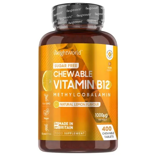 Vitamin B12 Tuggtabletter, 1000 mcg, 400 tabletter - Det smidigaste sättet att få i sig vitamin B12.