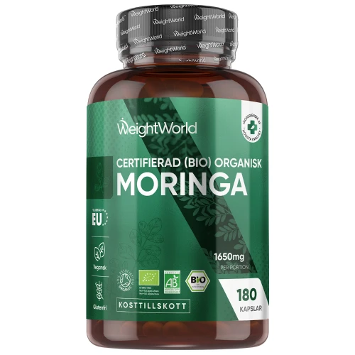 Köp Ekologiska Moringa kapslar 1650 mg, 180 st l WeightWorld