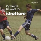 Bilden visar två personer som spelar fotboll, för att visa att tillskottet är optimalt för idrottare