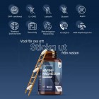 En öppnad burk av Marin Magnesium Kapslar med Vitamin B6 samt text som visar vad den innehåller och inte innehåller