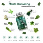 Bild på en burk av Weightworlds Vitamin Gummies samt bild på de olika livsmedel som finns i produkten