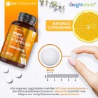 En burk av Vitamin B12 Tuggtabletter med information om smaken av produkten samt en text som jämför produkten med en annan form av B12. 