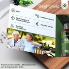 Bild på en uppvikt broschyr med information om WeightWorlds N-acetylcystein (NAC)