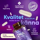 En öppen burk med WeightWorlds ZMA kapslar, och kapslar i närbild.