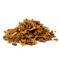 en hog med brunt propolis, bikitt, mot en vit bakgrund